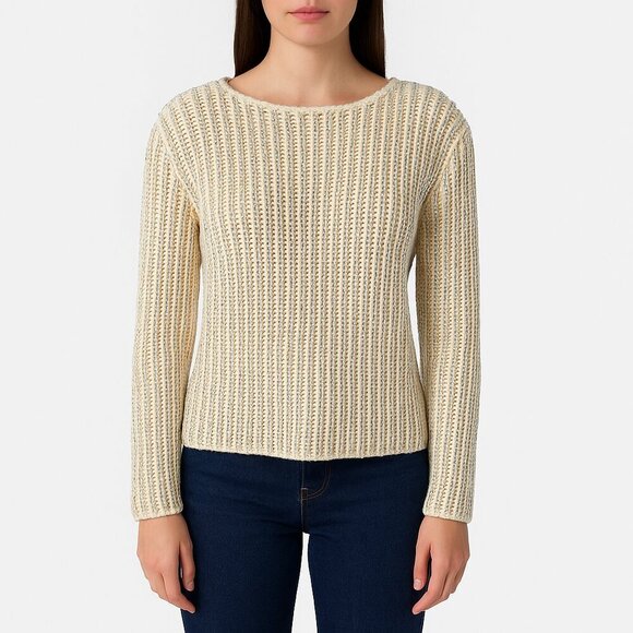 Ermanno Scervino Sweaters - Ermanno Scervino Wool Crystal Embellished Sweater 42 Ivory Sparkle Knit Party